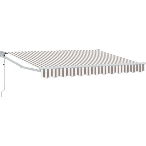 Toldo Gris claro y . 4 x 3 m Poliéster y metal