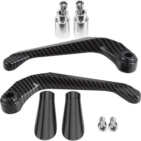 1 paire de leviers d'embrayage de frein de moto en Fiber de carbone, protection du guidon (noir) (1/5)