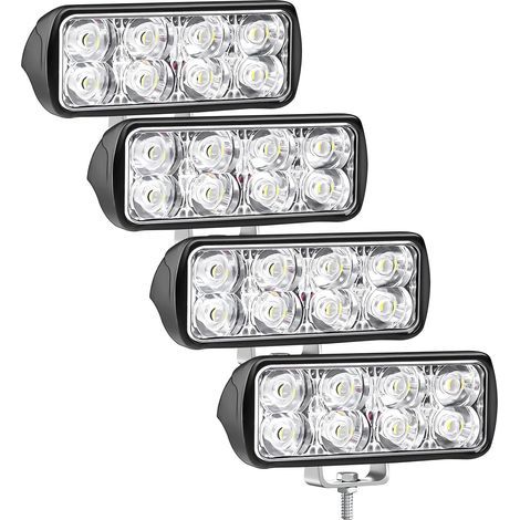 antom 4 Pcs Carré phare de travail led, mini barre led lumineuse 24W Projecteur 12V 24V LED lampe pour offroad Voiture camions SUV 4x4 tracteur (1/5)