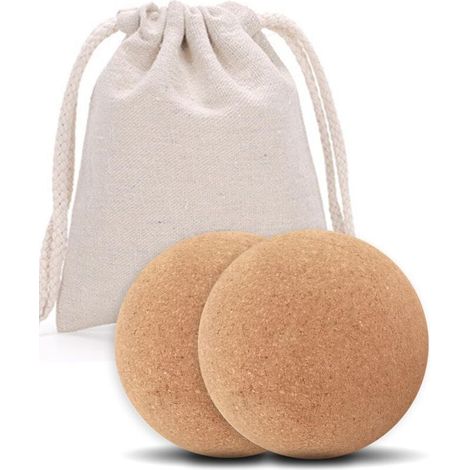 Balle de massage en liège et cacahuète, double balle de massage en crosse pour massage des tissus profonds, libération myofasciale