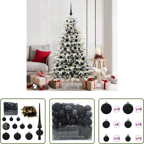 Éclairage LED -  Ensemble de Boules de Noël avec 300 LED 120 pcs Noir Plastique (1/5)