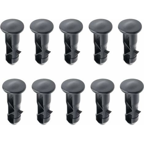 65 x 18 mm Packung mit 10 schwarzen Kunststoff-Mülltonnendeckel-Scharnierstiften für 240-l-Haushalts- und Gewerbetonnen (1/5)