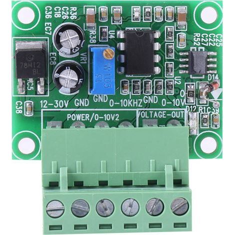 Akozon Frequency/Voltage Converter Module 0-10 KHz to 0-10 V, Digital/Analog F/V Module, suitable for PLCs and Frequency Converters, Signal Inputs with Coupling. (1/5)