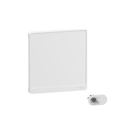 Schneider - Resi9 - Porte Styl - Blanc - 18 modules - 2 rangu00e9es + serrure avec clu00e9 - Ru00e9f. : R9H18422+R9H13388 (1/4)
