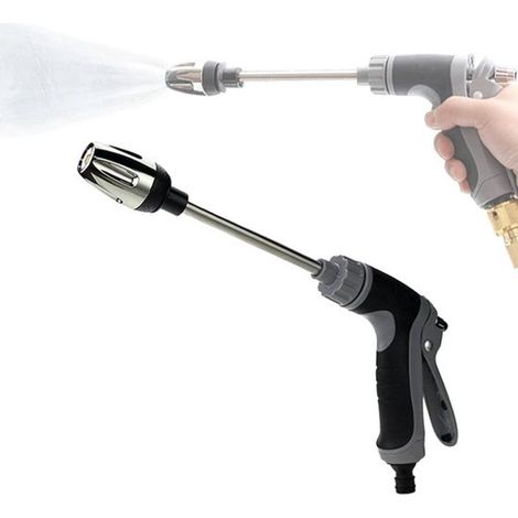 Turbo Washer pour tuyau de jardin haute pression - Pistolet pulvérisateur haute pression pour nettoyage puissant - Adapté pour tuyau 1/2 pouce - Raccord universel - Accessoire de tuyau de jardin (1 pi (1/5)