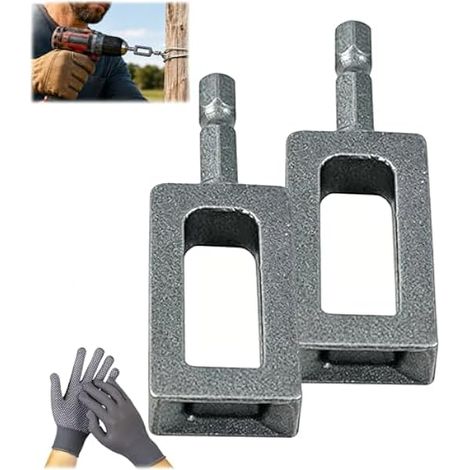 Electric Drill Wire Twisting Tool Bit, Heavy Duty Wire Twister Tool for Drill with 1/4" Hex Shank, Steel Wire Twisting ToolS for Fence Repair, Rebar Tying & Fencing (B) (1/5)