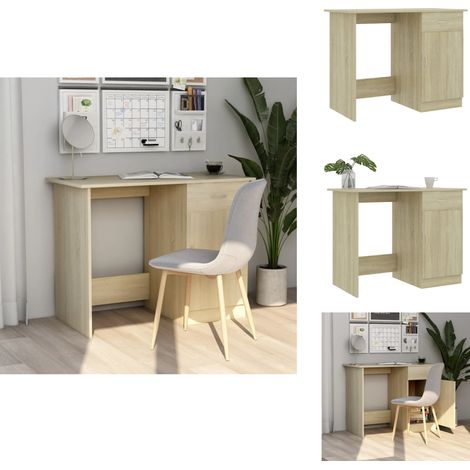 The Living Store Schreibtisch Sonoma-Eiche 100x50x76 cm Holzwerkstoff - Holzschreibtisch (1/5)