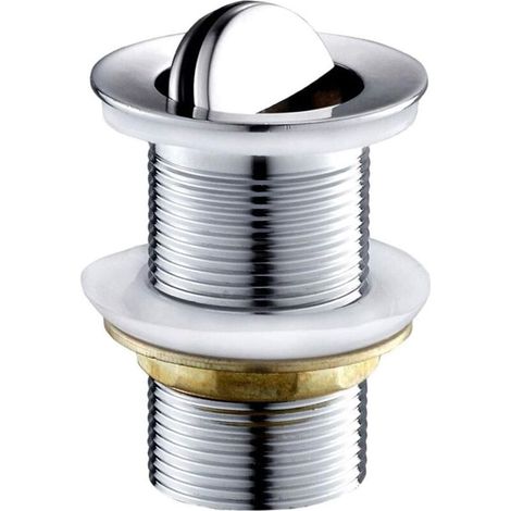 Tapón de drenaje giratorio para lavabo, de cobre cromado, para válvula de drenaje de lavabo. (1/4)