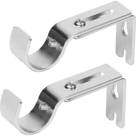 2 soportes ajustables para barras de cortina，Aptos para diámetros de 20-25 mm，Soporte de pared ajustable，Con fijación mediante tornillo retráctil (1/5)