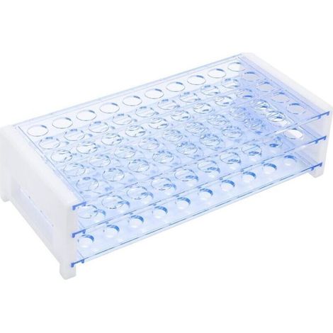 Reagenzglasständer mit 50 Plätzen für Reagenzgläser mit 13 mm Außendurchmesser, robuster Labororganizer aus Kunststoff (1/4)