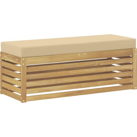 Banco de taburete exterior con cojín Blanco 115 x 43 x 45 cm vidaXL