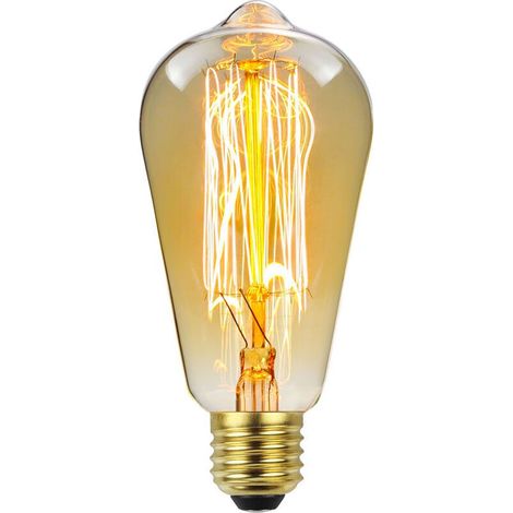 Lot de 4 ampoules Vintage E27 Edison Dimmable ST64 40W 2700K Warm Incandescent Bulbs, Classic Antique pour lampes de table à cage d'écureuil, bureaux à domicile, bureaux à domicile et plus encore. (1/5)