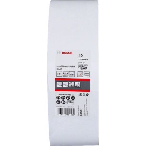 Bosch PRO X440 Schleifband, 75 x 533 mm, 40, 10 Stück (1/9)