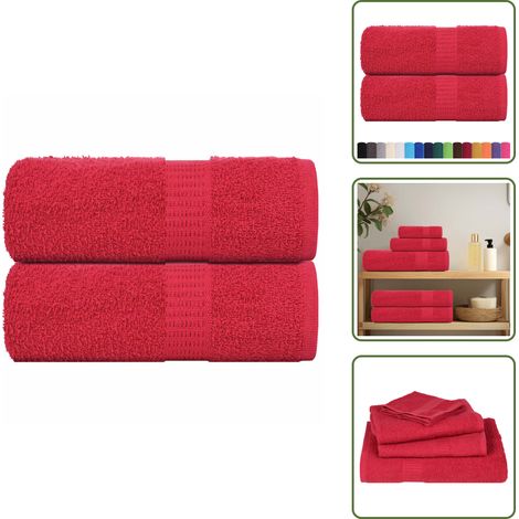 Frottiertücher - vidaXL Gästetücher FROGN 2 Stk. Rot 30x50 cm 360 g/m² - Gesichtstücher (1/5)