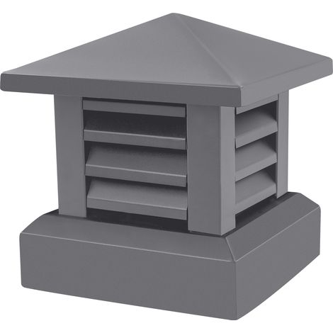 Chapeau de Cheminée en Alliage D'aluminium, Couvercle de Ventilation de Protection Contre La Pluie et La Neige, Hotte de Cheminée avec Protection Contre Les Oiseaux(25,5x25,5cm), Gris (1/5)