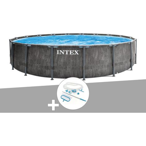 Intex – Piscine tubulaire ronde 5,49 x 1,22 m – Liner PVC renforcé triple épaisseur – Débit filtration 4,4 m³/h – Accessoires inclus