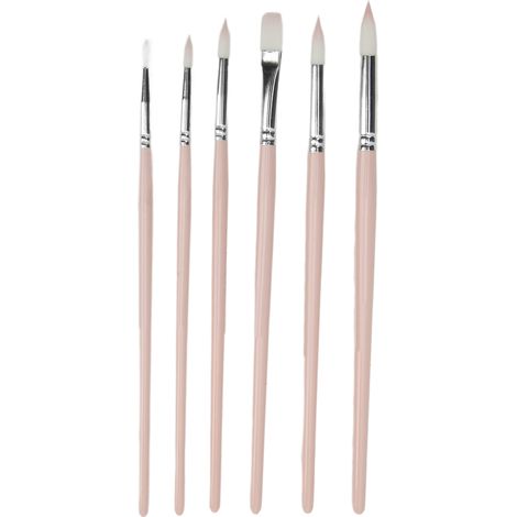 6 Pinceaux Aquarelle Multifonctionnels Nettoyage Facile Matériau Premium Durable Set de Pinceaux Rose Sakura (1/5)