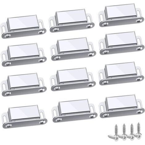 AMXCNOY Magnetverschlüsse, 12 Stück, starker und robuster Magnetverschluss, bis zu 6 kg, für Schubladen, Duschtüren, Kleiderschränke, Schränke, Regale, Möbel (45 mm - 12 Stück) (1/4)
