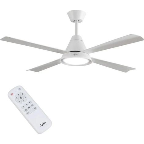 Ventilador lámpara Jata de techo blanco mando (1/2)
