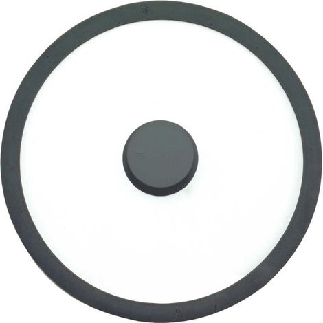 Deckel 26 cm aus grauem Glas