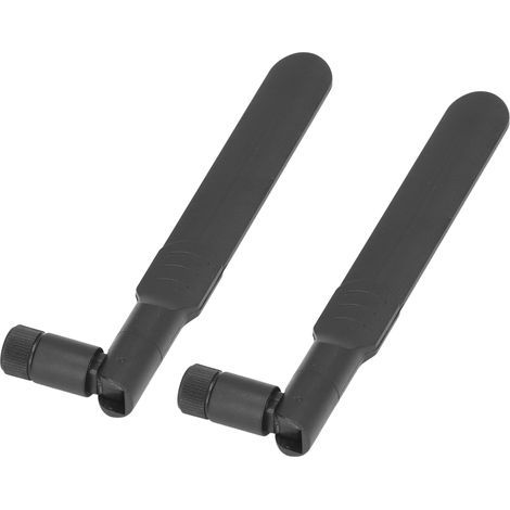 2 Stück omnidirektionale Antennen 2,4 GHz/5,8 GHz 2-Frequenz-WLAN-Router SMA-Stecker, faltbar, Klebestift, schwarz (1/5)