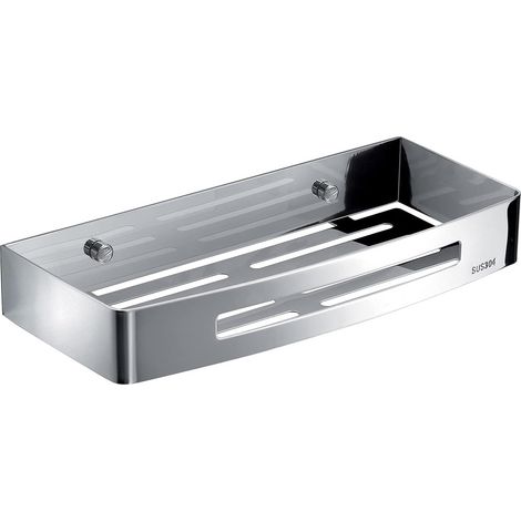 Rechteckiger Gegenstandhalter (30 x 12 x 4,5 cm) – Edelstahl mit Chromfinish, Stabiler Objektträger für Bad/Küche (1/4)