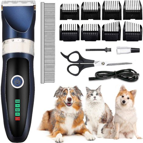 Tondeuse à poils pour animaux, kit de rasage pour animaux, ciseaux de toilettage pour chats et chiens, tondeuses à cheveux électriques, tondeuse à poils pour pieds. (1/5)