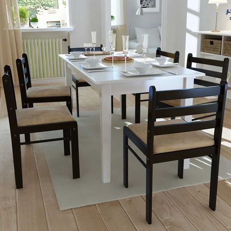 Lot de 6 Chaises de salle à manger - Chaises à dîner Marron Bois solide et velours BV755071 - BonneVie (1/4)