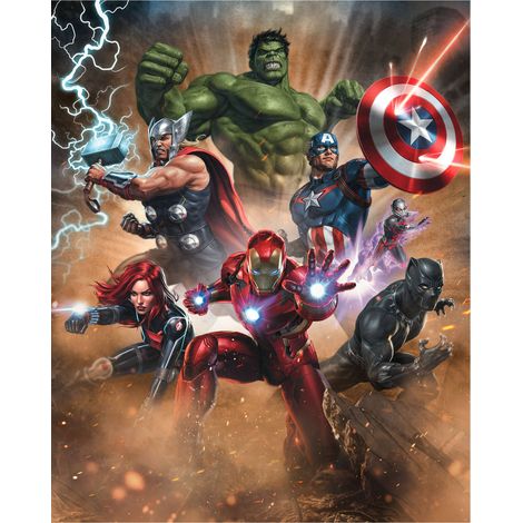 Komar Wandtapete - Avengers Superpower - 250 x 200 cm - Vlies Digitaldruck - für Kinderzimmer