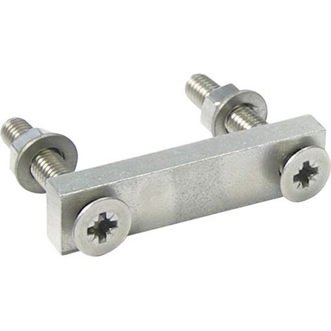 Portac – Gâche en inox pour serrure en applique de portail coulissant – A visser sur V de réception – Livrée avec vis et écrous inclus (1/3)