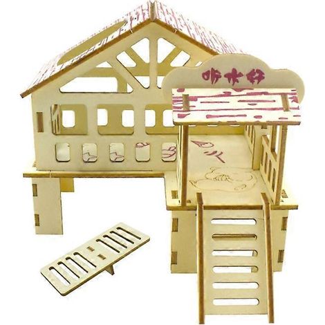 Cachette pour hamster, rat, gerbille, villa à double étage pour petits animaux - Maison d'activités (1/5)