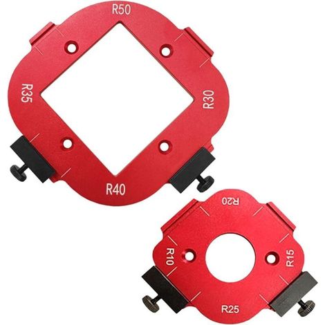 Gabarit de défonceuse en alliage d'aluminium, outil auxiliaire de coupe à l'arc, gabarit d'angle pour défonceuse R10 R15 R20 R25 R30 R35 R40 R50 (1/5)