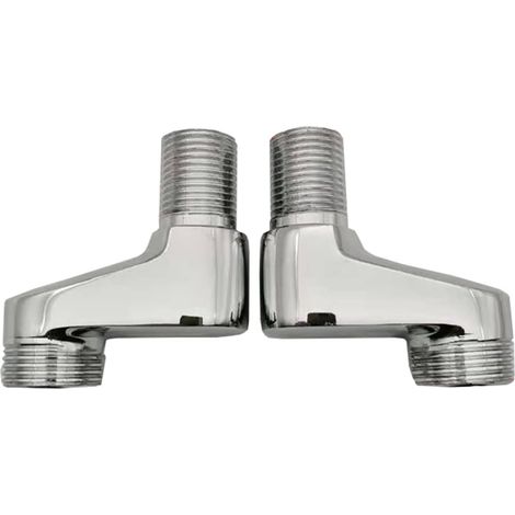 Robinet double sortie lave-linge, laiton, chromé, eau froide (1/2)