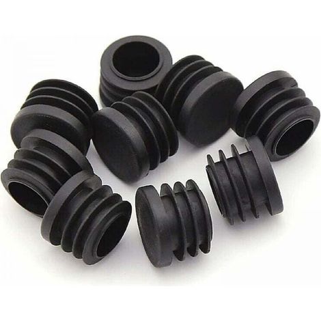 Couvre-pieds de chaise, bouchons ronds en plastique, 30 pièces, embouts de tube noirs, protecteurs de meubles ronds pour chaises (25 mm) (1/5)