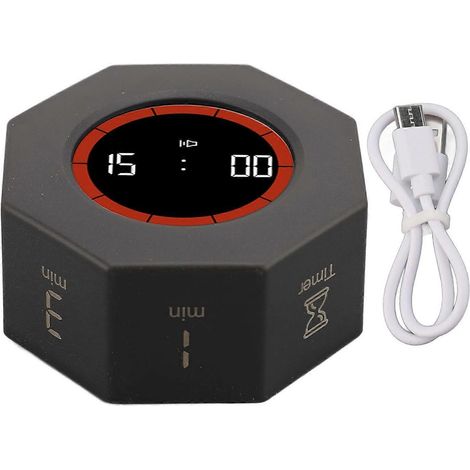 Achteckiger Tischtimer mit G-Sensor für Produktivität und Aufgabenmanagement, Arbeit, Studium, Küche – 1 3 5 15 30 60