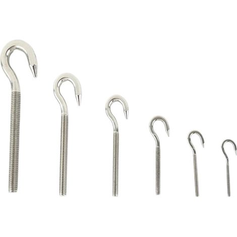 20 crochets à vis, M4, M5, 32,0 mm, inox, pour maison et mur (1/5)