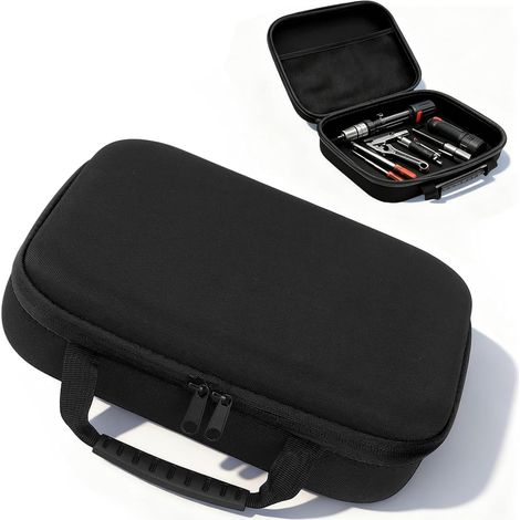 Petit sac à outils vide rigide - 27 x 22 x 7 cm - En EVA - Avec fermeture éclair - Noir - Tissu Oxford - Multifonction - Pour perceuse et ponceuse (1/5)