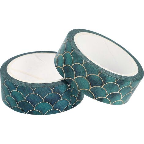 pièces de rubans adhésifs décoratifs en papier à motif écailles de poisson (couleurs assorties)-4.3X4.3X1.7CM