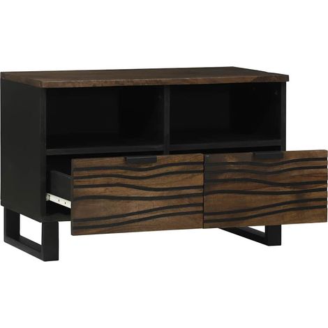 Unites TV Banc TV Armoire TV avec tiroir Noyer 70 x 33 x 46 cm Bois d'ingénierie (1/5)