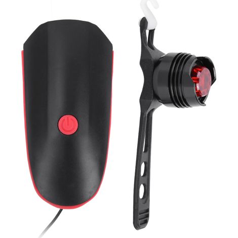 Éclairage vélo étanche haute luminosité rechargeable USB avec phare et feu arrière et klaxon intégrés (1/5)