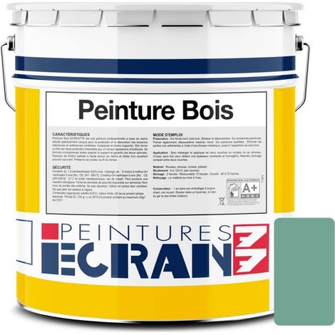Peinture bois professionnelle, satin, peinture opacifiante, sans odeur, protège, décore, intérieur, extérieur ECRAN77 72A594 5 litres (1/3)