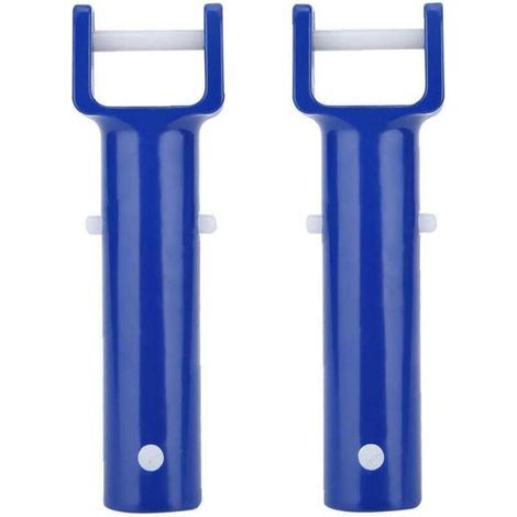 Piscine V Tête poignée Piscine tête de brosse poignée piscine V Pince tête Poignée de rechange d'accessoires en plastique bleu 2PCS (1/5)