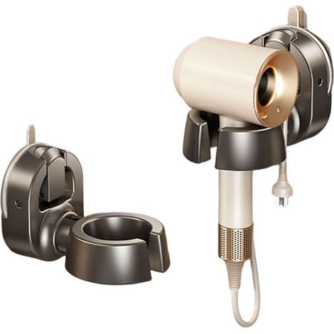 Porte-sèche-cheveux mural à ventouse sans perçage, rangement pratique pour salle de bain, support de fixation lavabo (1/3)