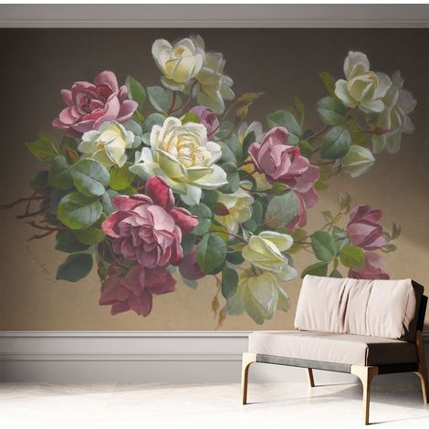 Fotomurale adesivo stickers - per camera da letto - per corridoio - decorazione casa moderna Eleganza floreale 312x219 cm (1/5)
