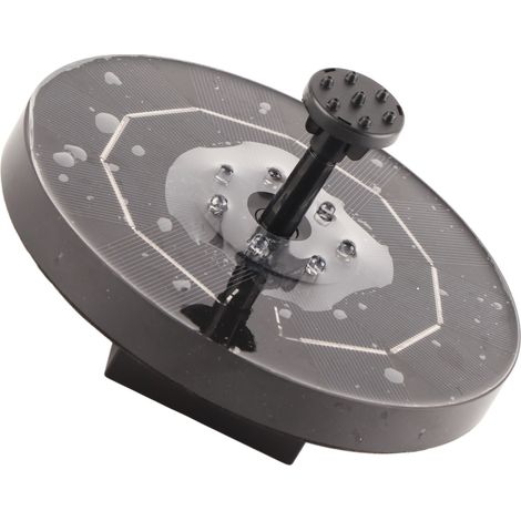 Pompe solaire pour fontaine avec 7 LED multicolores et 6 buses, idéale pour la décoration de bassins, jardins et villas extérieures. (1/5)