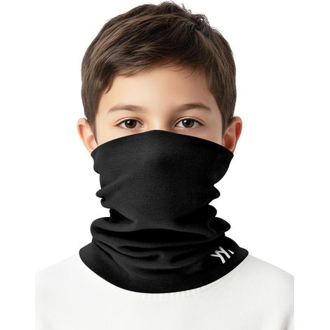 Schlauchschal Kinder Schwarz, Warm Winddicht Atmungsaktiv für Jungen Mädchen (1/5)