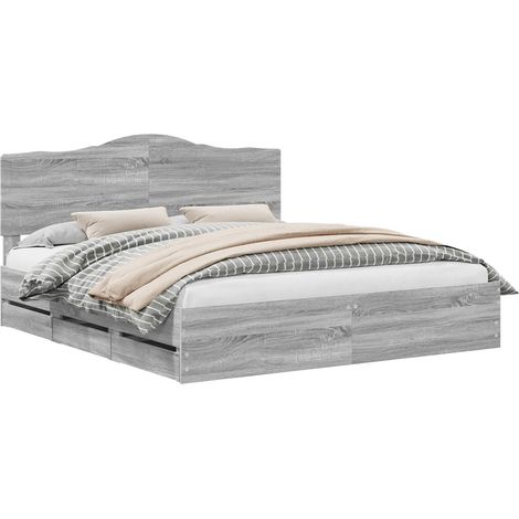 Maison Exclusive - Bettrahmen Graues Sonoma 180 x 200 cm Ingenieu