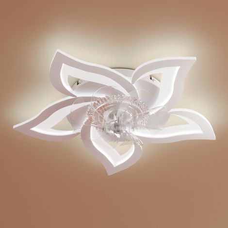 Heilmetz Ventilador de techo LED Ø 69 cm, Blanco, Regulable, 3 Temperaturas de color, App y mando a distancia
