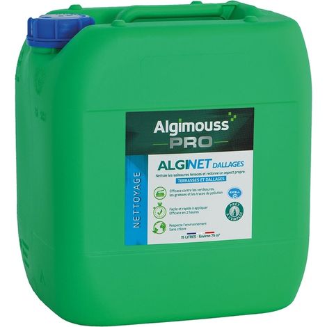 ALGINET DALLAGES - 15 LITRES - Reinigungsmittel für Bodenbeläge, Böden im Freien ALGIMOUSS - 081004