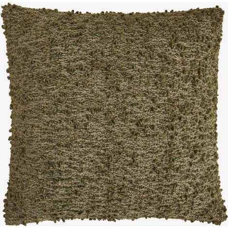 SKLUM Quadratisches Kissen 45x45 cm aus Zanero Bouclé-Stoff Tiefes Grün Olive                                   (1/5)
